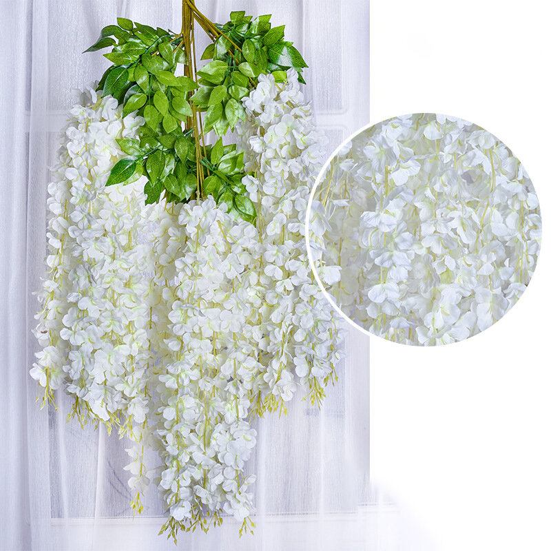 12 Τμχ/σετ 100cm Τεχνητά Λουλούδια Silk Wisteria Fake Κήπος Κρεμαστό Λουλούδι Φυτό Αμπέλου Διακόσμηση Γάμου