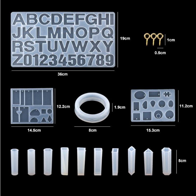 214 Τμχ Σετ Εργαλείων Κρυσταλλικής Κόλλας Diy Κρεμαστό Κόσμημα Μορφή Συνδυασμού Φόρμας Σιλικόνης