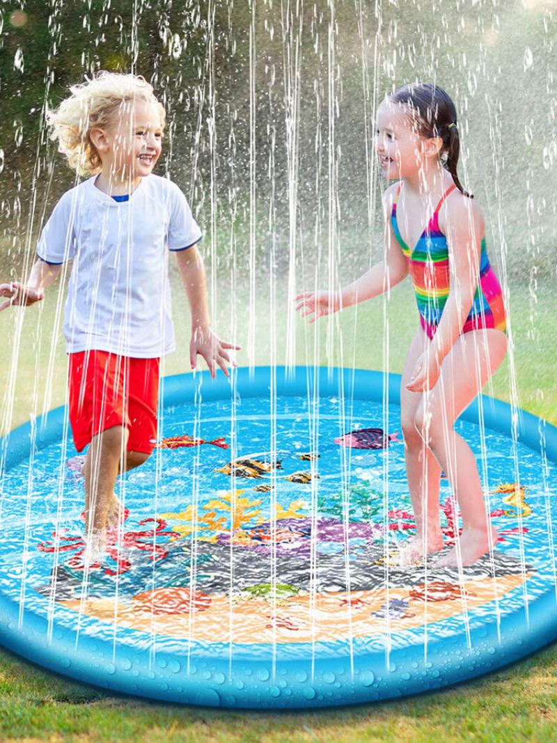 67 Ίντσες Splash Water Play Mat Sprinkle Mat Toy Για Υπαίθρια Κολύμβηση Beach Lawn Φουσκωτό Μαξιλαράκι Ψεκαστήρα Για Παιδιά