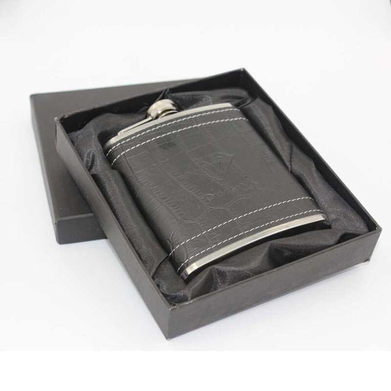 7 Oz Φορητό Από Ανοξείδωτο Χάλυβα Hip Flask Flagon Whisky Wine Pot Δερμάτινο Κάλυμμα Μπουκαλιού Ταξιδιωτικό Ποτό Κύπελλο Κρασιού