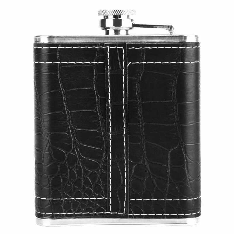 7 Oz Φορητό Από Ανοξείδωτο Χάλυβα Hip Flask Flagon Whisky Wine Pot Δερμάτινο Κάλυμμα Μπουκαλιού Ταξιδιωτικό Ποτό Κύπελλο Κρασιού