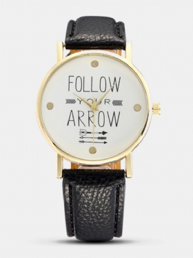 Απλό Δέρμα Pu Follow Your Arrow Alloy Watch