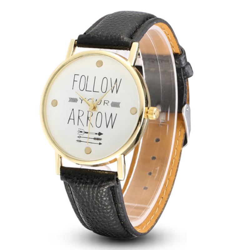 Απλό Δέρμα Pu Follow Your Arrow Alloy Watch