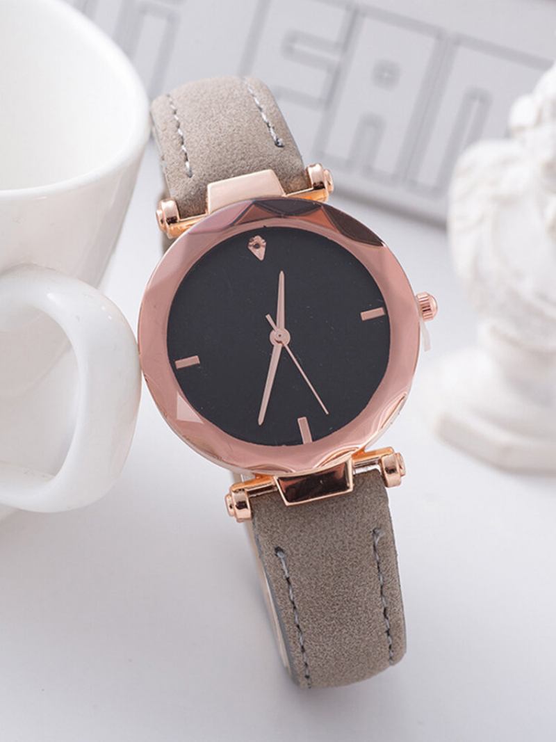 Casual Quartz Wristwatch No Number Fashion Ρολόγια Με Στρογγυλό Γυάλινο Καντράν Με Δερμάτινο Λουρί