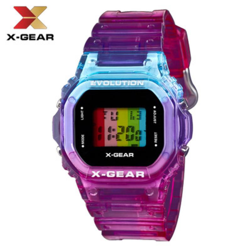 Cool Rainbow Color Square Simple Digital Electronic Watch Moq 20pcs