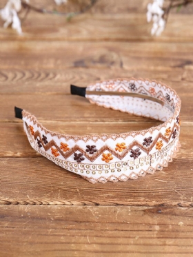 Ethnic Κέντημα Δαντέλα Κοριτσάκι Headband Rural Girl Wind Suede Floral Fabric Αξεσουάρ Μαλλιών