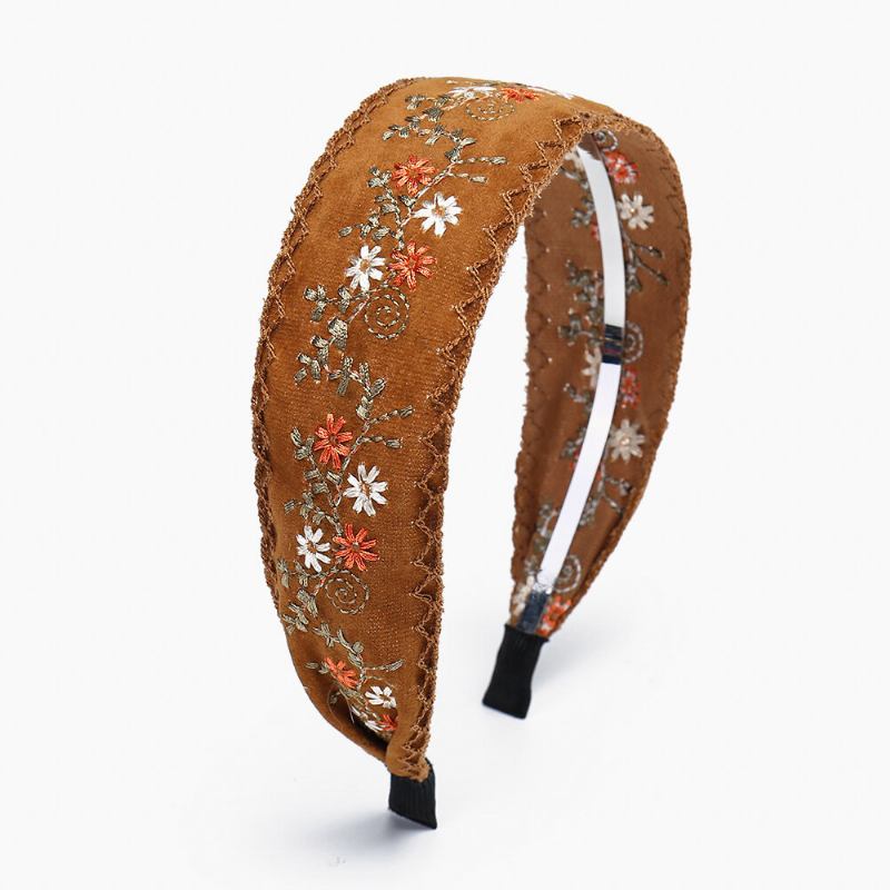 Ethnic Κέντημα Δαντέλα Κοριτσάκι Headband Rural Girl Wind Suede Floral Fabric Αξεσουάρ Μαλλιών