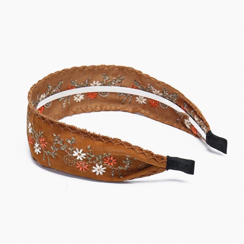 Ethnic Κέντημα Δαντέλα Κοριτσάκι Headband Rural Girl Wind Suede Floral Fabric Αξεσουάρ Μαλλιών