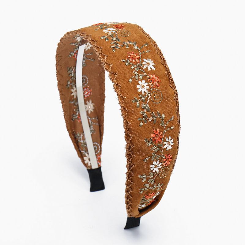 Ethnic Κέντημα Δαντέλα Κοριτσάκι Headband Rural Girl Wind Suede Floral Fabric Αξεσουάρ Μαλλιών