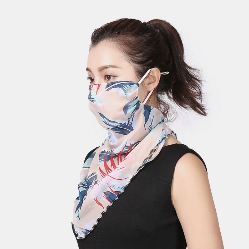 Floral Breathable Printing Masks Αντιηλιακό Προστασία Λαιμού