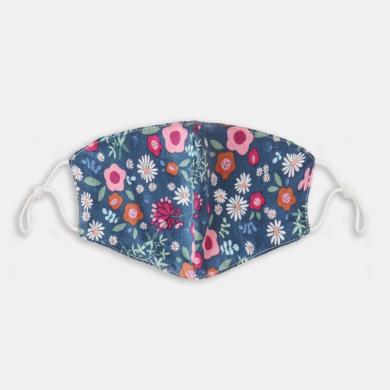 Floral Face Sheild Mask Printed Cotton Vintage Proof-dust