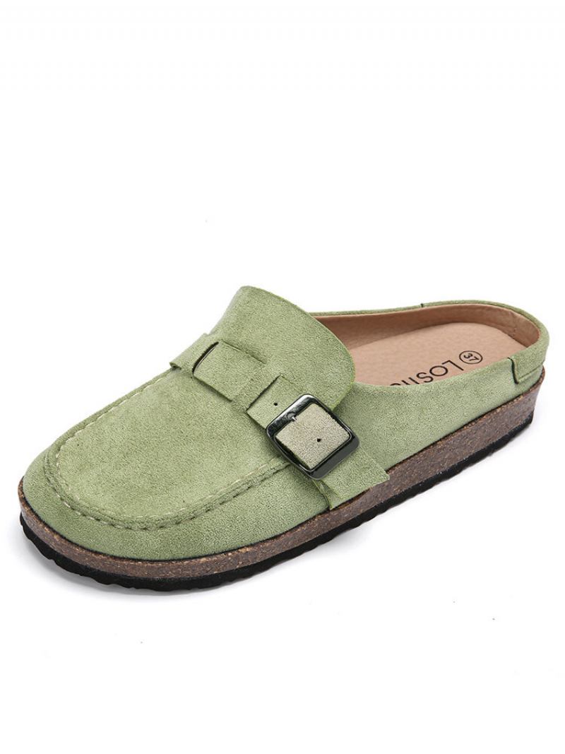 Γυναικεία Casual Comfy Suede Μεγάλα Στρογγυλά Δάχτυλα Χωρίς Πλάτη