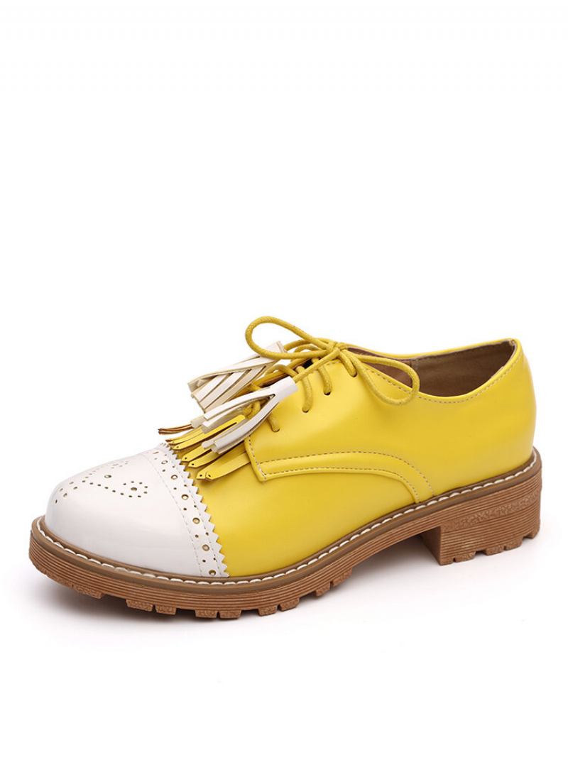 Γυναικεία Tassel Decor Slip Resistant Casual Ladies Creepers Brogue Παπούτσια