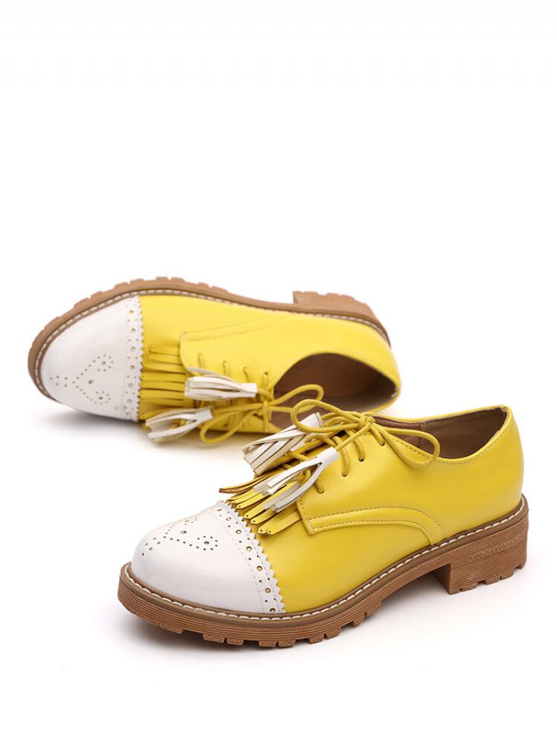 Γυναικεία Tassel Decor Slip Resistant Casual Ladies Creepers Brogue Παπούτσια