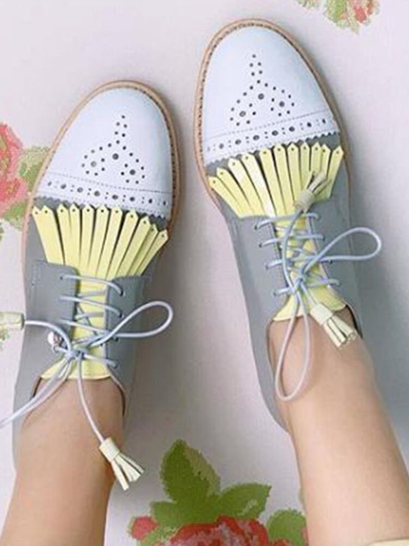 Γυναικεία Tassel Decor Slip Resistant Casual Ladies Creepers Brogue Παπούτσια