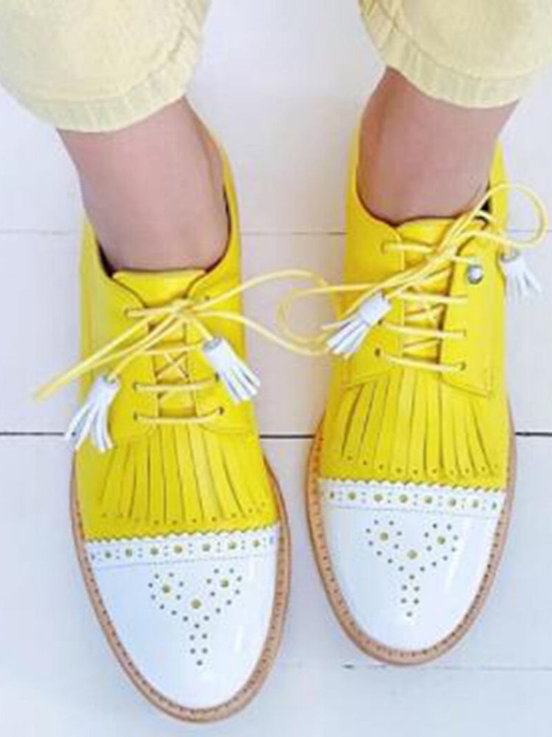 Γυναικεία Tassel Decor Slip Resistant Casual Ladies Creepers Brogue Παπούτσια