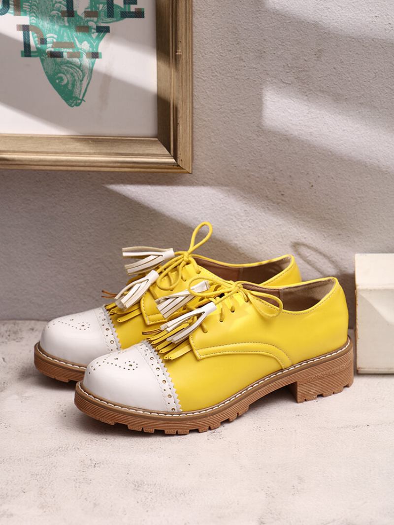 Γυναικεία Tassel Decor Slip Resistant Casual Ladies Creepers Brogue Παπούτσια