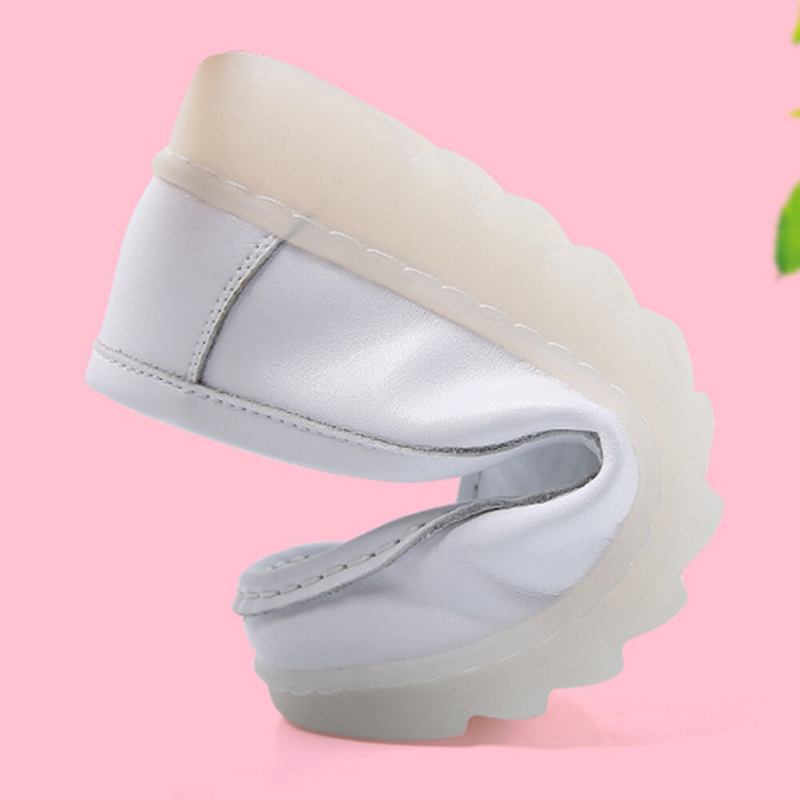 Γυναικείες Soft Flower Λευκές Αντιολισθητικές Wedge Loafers