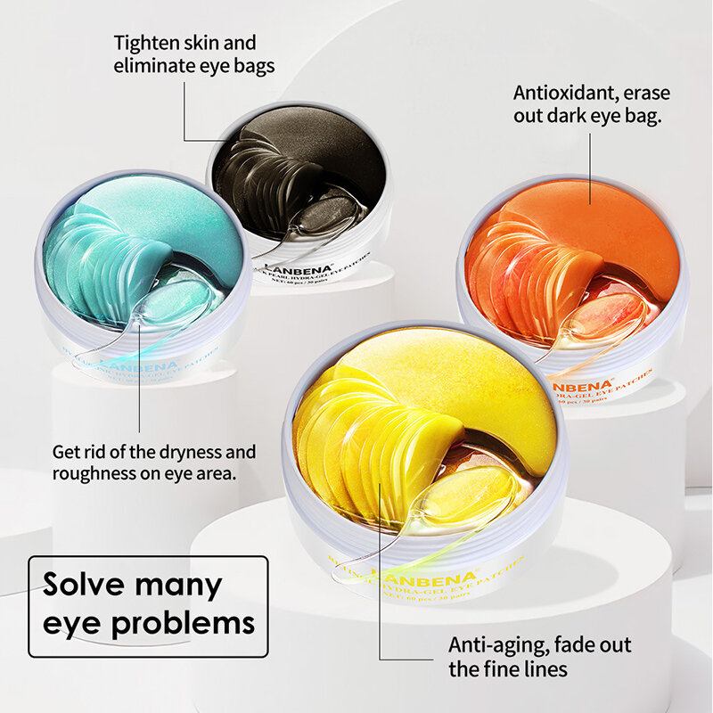 Hyaluronic Hydra-gel Eye Patches Φωτίζει Την Επιδερμίδα Εξασθενίζουν Τις Λεπτές Γραμμές Μάσκα Ματιών Με Κύκλο Σκούρων