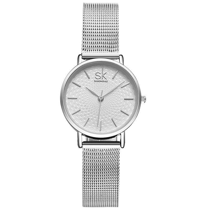 Ρολόγια Shengke Classic Quartz Εξαιρετικά Λεπτό Αδιάβροχο Δέρμα Από Ανοξείδωτο Ατσάλι Minimalist Wathces