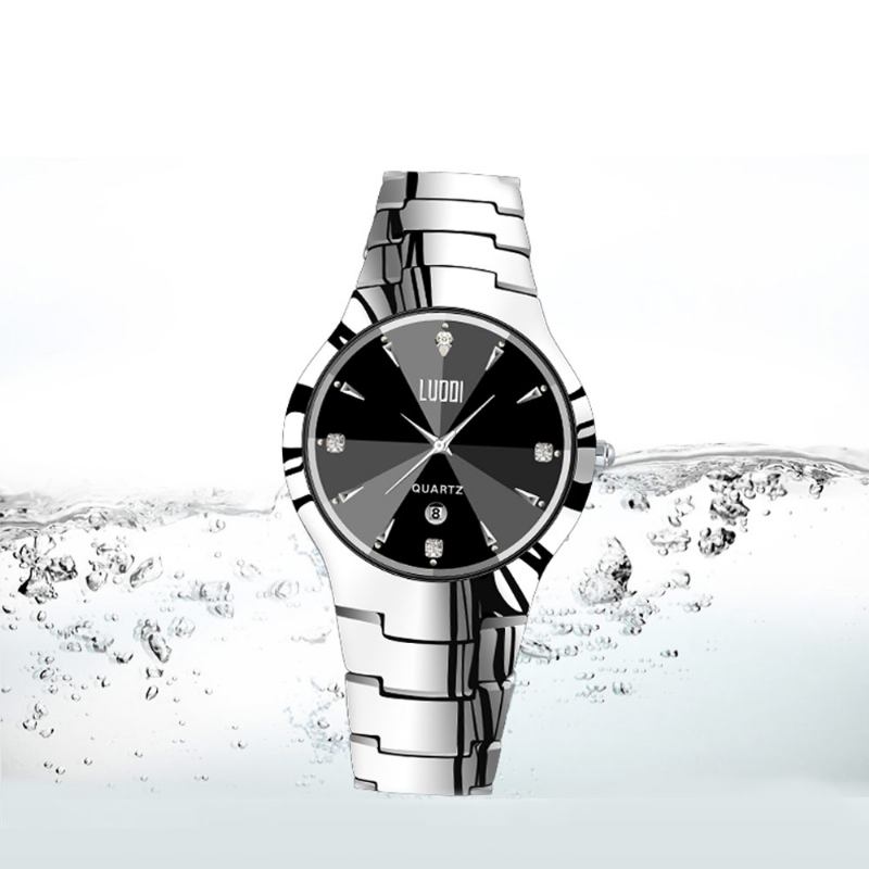 Ρολόι Από Ατσάλι Βολφραμίου Για Άνδρες Fashion Cool Black Quartz Movement Αδιάβροχη Θήκη Ρολογιού 3d Χειρός Κομψά Ρολόγια Για Ζευγάρια