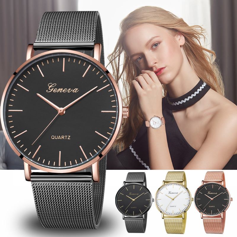 Ρολόι Geneva Mesh Strap Με Καυτές Πωλήσεις Classic Fashion Casual Couple