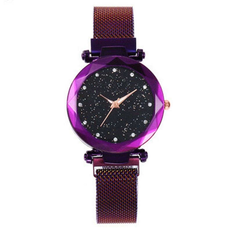 Ρολόι Magnetic Lazy Quartz Διασυνοριακά Hot Sale Starry Star Rhinestone Vibrato Sky Watch