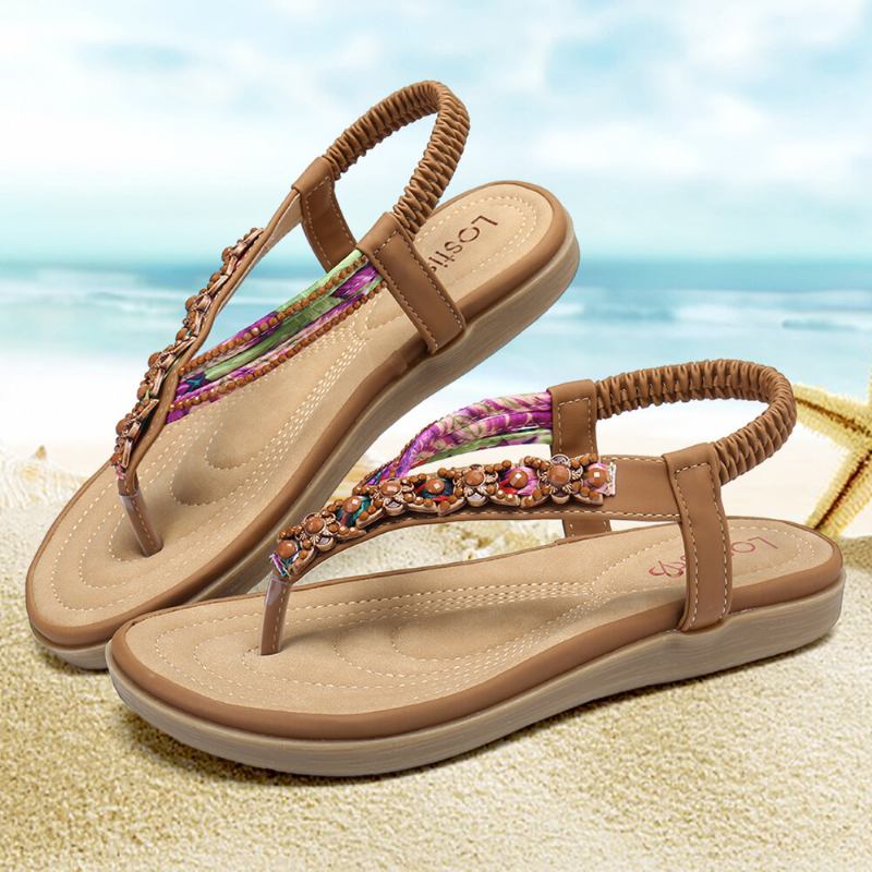 Σανδάλια Πλεξίματος Lostisy Σε Comfy Clip Toe Beach Flat