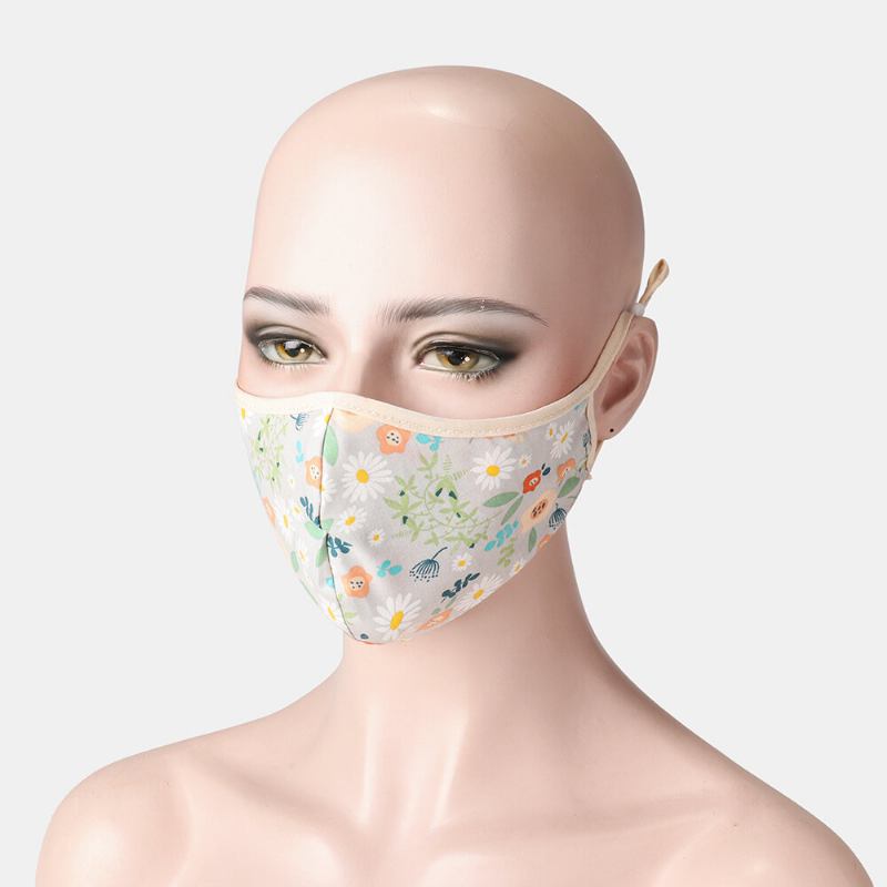 Vintage Floral Face Sheild Mask Printed Cotton Proof-dust