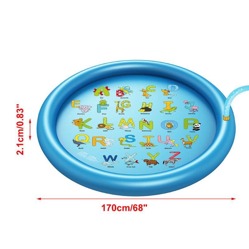 Wevon Splash Pad 67 Ίντσες Sprinkler Play Mat Pad Για Παιδιά Πισίνα Για Υπαίθρια Παιχνίδια Νερού Εκμάθηση Εκπαιδευτική Για Νήπια Αγόρια Κορίτσια