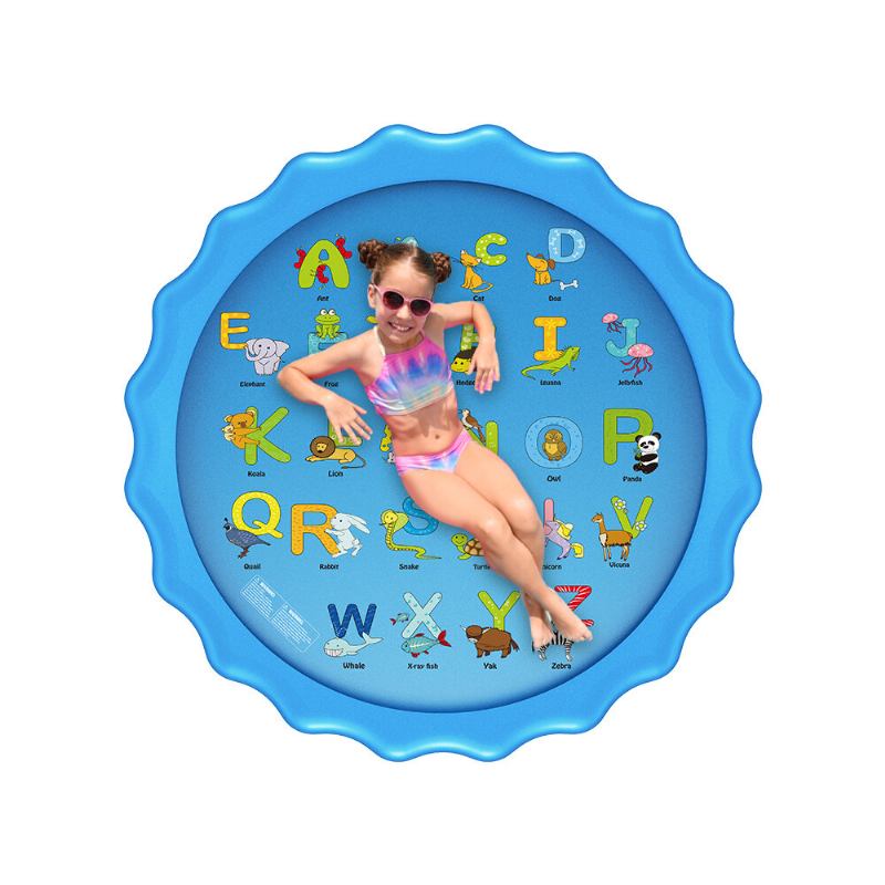 Wevon Splash Pad 67 Ίντσες Sprinkler Play Mat Pad Για Παιδιά Πισίνα Για Υπαίθρια Παιχνίδια Νερού Εκμάθηση Εκπαιδευτική Για Νήπια Αγόρια Κορίτσια