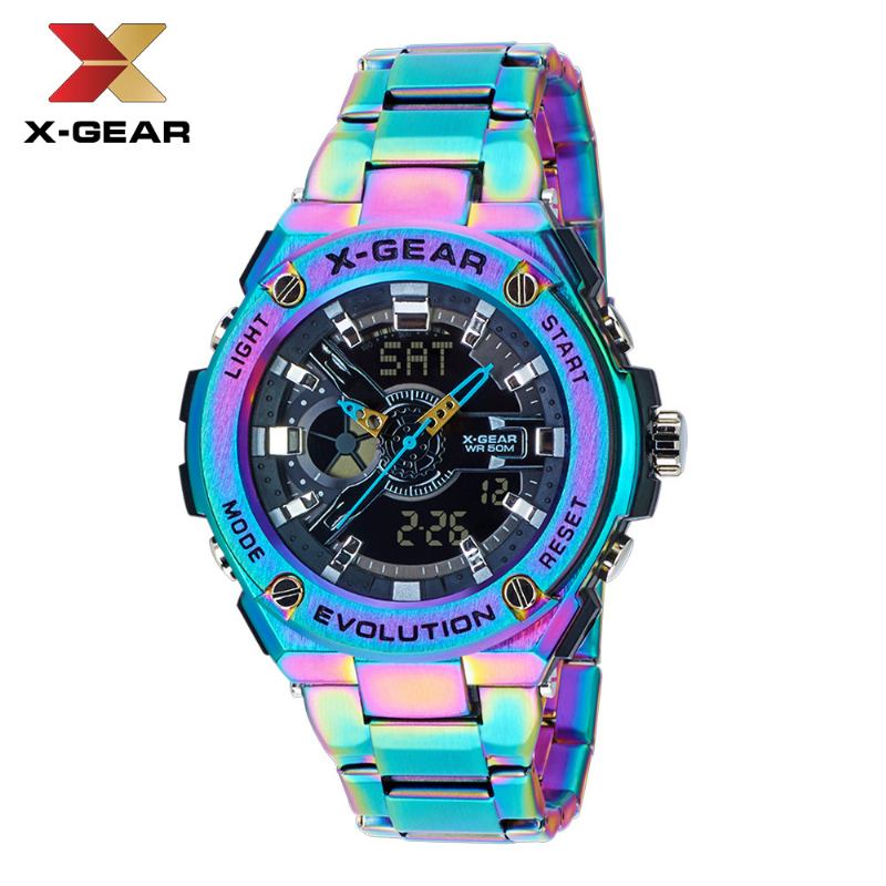 X-gear Cool Ανδρικό Ηλεκτρονικό Ρολόι Χαλαζία Από Ανοξείδωτο Ατσάλι Μεγάλο Καντράν Αδιάβροχο Moq 20τμχ