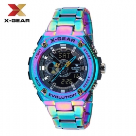 X-gear Cool Ανδρικό Ηλεκτρονικό Ρολόι Χαλαζία Από Ανοξείδωτο Ατσάλι Μεγάλο Καντράν Αδιάβροχο Moq 20τμχ