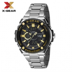 X-gear Fashion Ανδρικό Ρολόι Χαλαζία Από Ανοξείδωτο Ατσάλι Μεγάλο Καντράν Αδιάβροχο Ηλεκτρονικό Moq 20τμχ