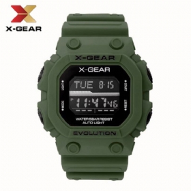 X-gear Revolution Armygreen Sports Watch Αδιάβροχο Ανδρικό Ηλεκτρονικό Ρολόι Moq 20pcs