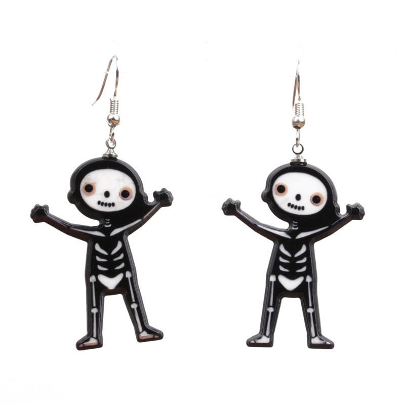 Αξεσουάρ Halloween Ακρυλικά Προσωπικότητα Skull Ghost Earrings Fear Ear