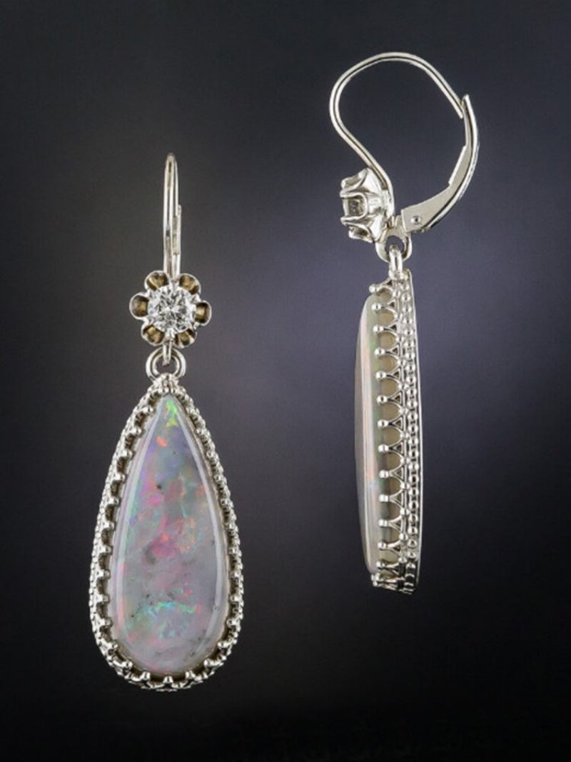 Bohemian Antique Orbo Drop Earrings Lace Diamonds