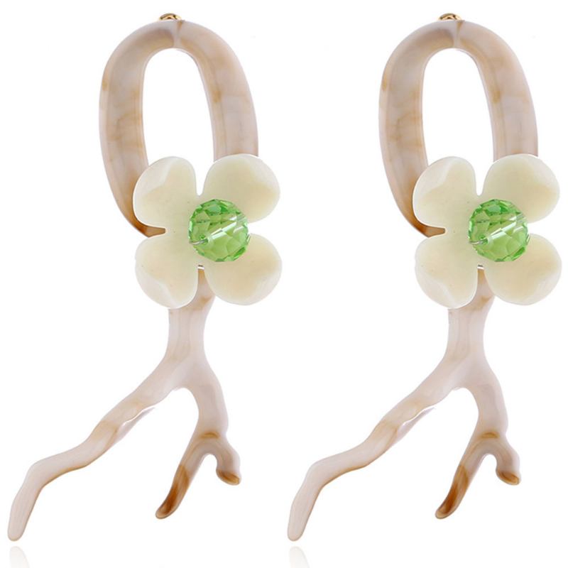 Bohemian Exaggerated Earrings Ear-drop Πλαστική Ρητίνη Coral Flower Διακόσμηση Κρεμαστό Αυτί Κοσμήματα Αλλεργικό Λείο Σκουλαρίκι