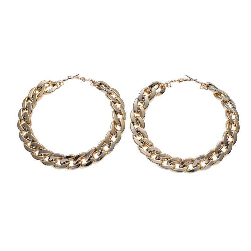 Exaggerated Large Hoop Earrings Ccb 80mm Circle Uv For Girls