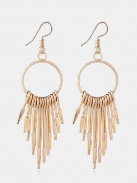 Fashion Ear Drop Earrings Κοίλες Κυκλικές Γεωμετρικές Φούντες Συμμετρικές Σκουλαρίκια Κοσμήματα Για Γυναίκες