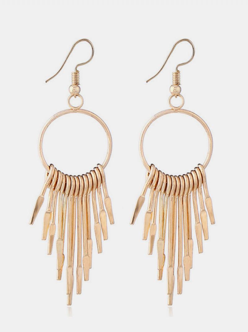 Fashion Ear Drop Earrings Κοίλες Κυκλικές Γεωμετρικές Φούντες Συμμετρικές Σκουλαρίκια Κοσμήματα Για Γυναίκες