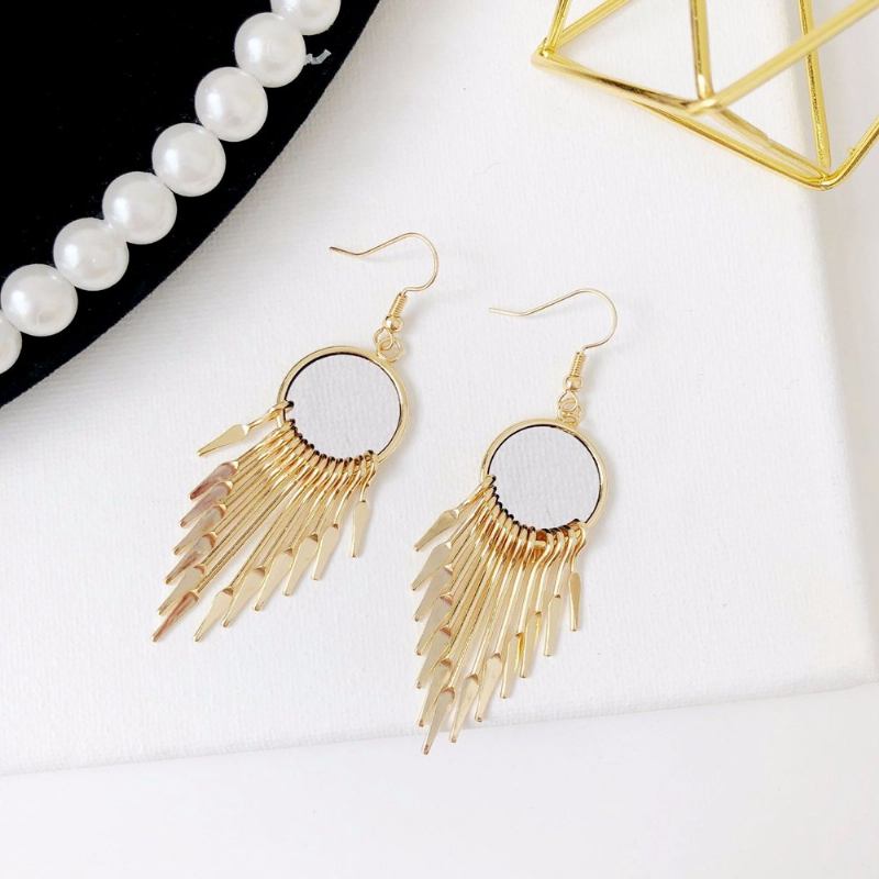 Fashion Ear Drop Earrings Κοίλες Κυκλικές Γεωμετρικές Φούντες Συμμετρικές Σκουλαρίκια Κοσμήματα Για Γυναίκες