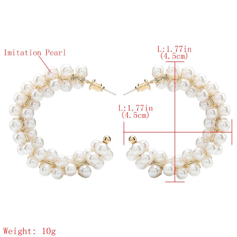 Γυναικεία Σκουλαρίκια Big Circle White Pearl Hoop