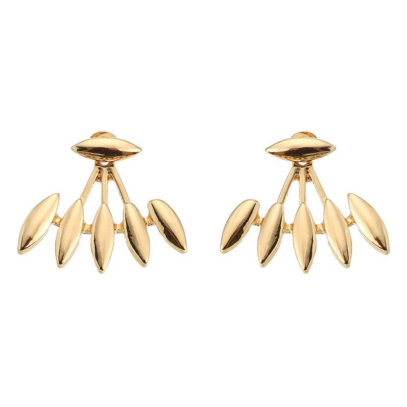 Γυναικεία Σκουλαρίκια Με Μοντέρνα Φύλλα Punk Gold Silver Stud Spiky Spike Claw