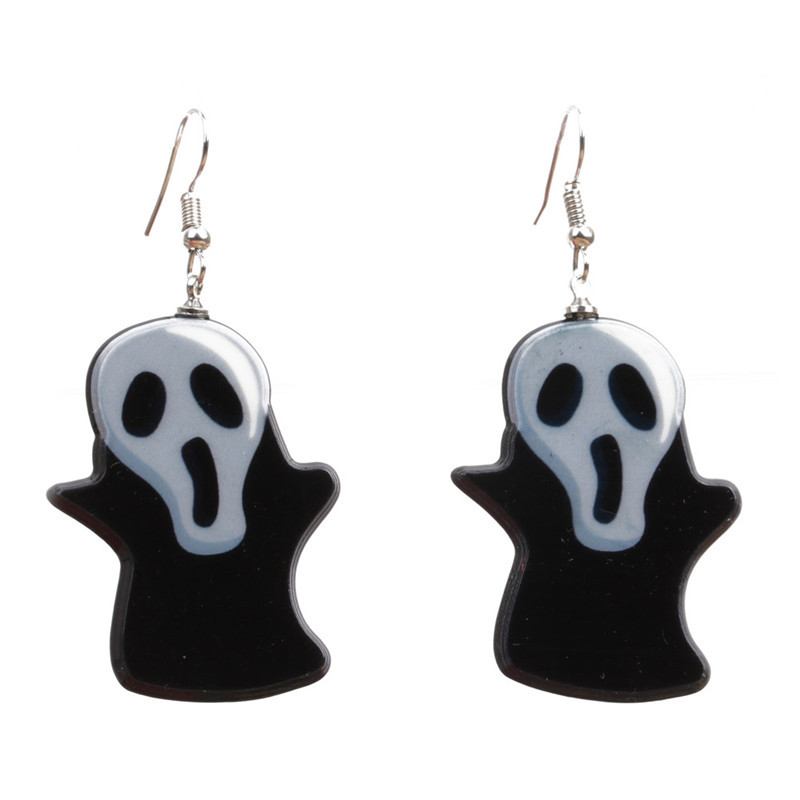 Halloween Fear Skull Ghost Ear Earrings Accessories Acrylic Personality