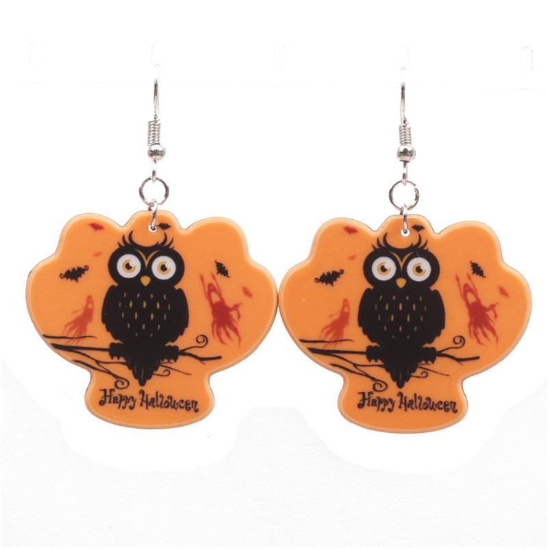 Halloween Pumpkin Earrings Ghost Festival Owl With Propitious Implied Meaning Studs