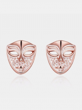 Inalis® Simple Style Rose Gold Mask Oil Drip Unisex Σκουλαρίκια