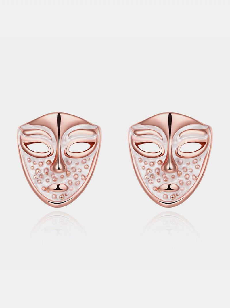 Inalis® Simple Style Rose Gold Mask Oil Drip Unisex Σκουλαρίκια