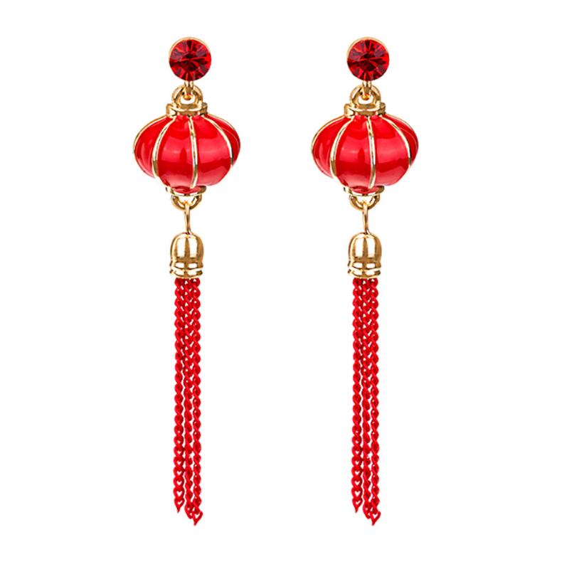 Κινεζικό Σκουλαρίκι Με Φανάρι Love Lucky Lantern Drop Earrings Dangle Vintage Ear Jewelry For Women Girls