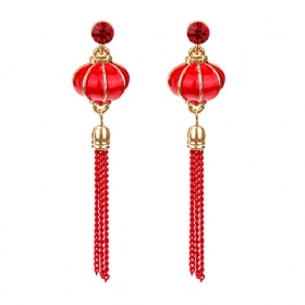 Κινεζικό Σκουλαρίκι Με Φανάρι Love Lucky Lantern Drop Earrings Dangle Vintage Ear Jewelry For Women Girls